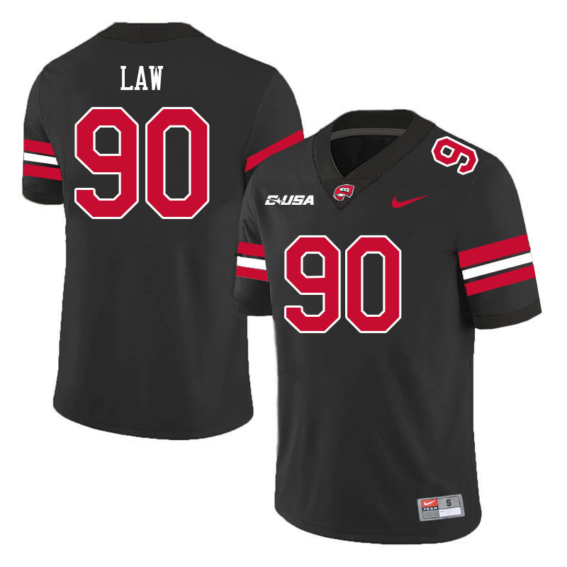 Western Kentucky Hilltoppers #90 Keaton Law College Football Jerseys Stitched Sale-Black Western Kentucky Hilltoppers #90 Keaton Law College Football Jerseys Stitched Sale-Black